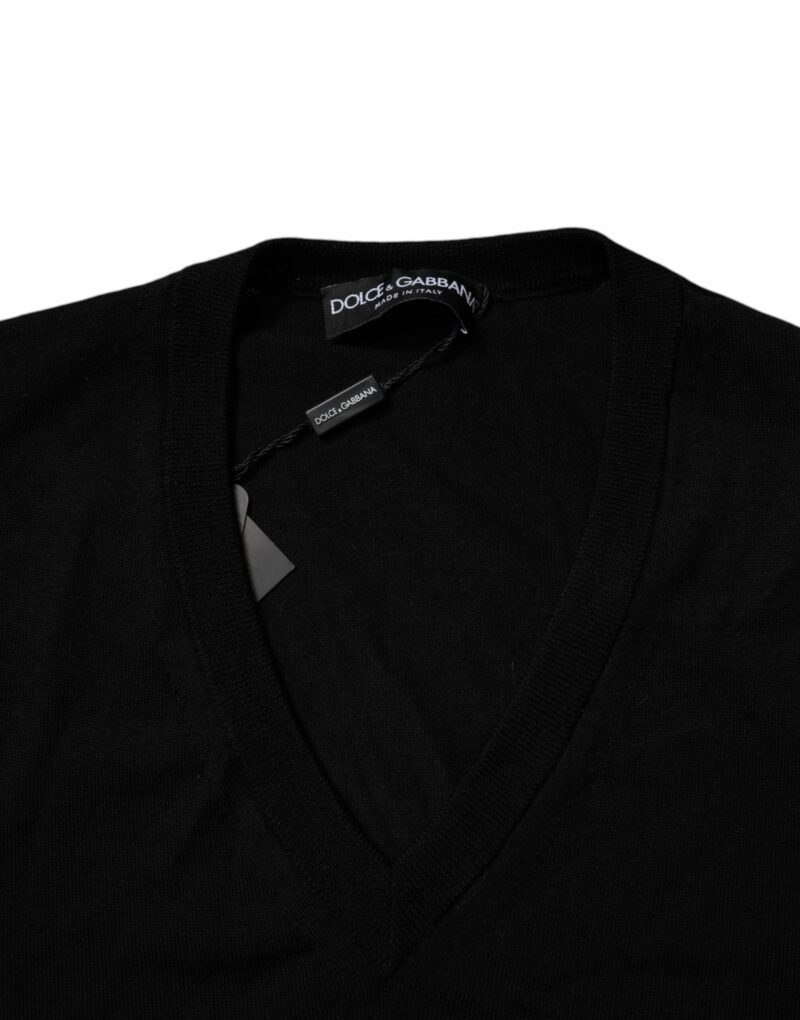 Dolce & Gabbana Black Camouflage V-neck Pullover Sweater - Image 6