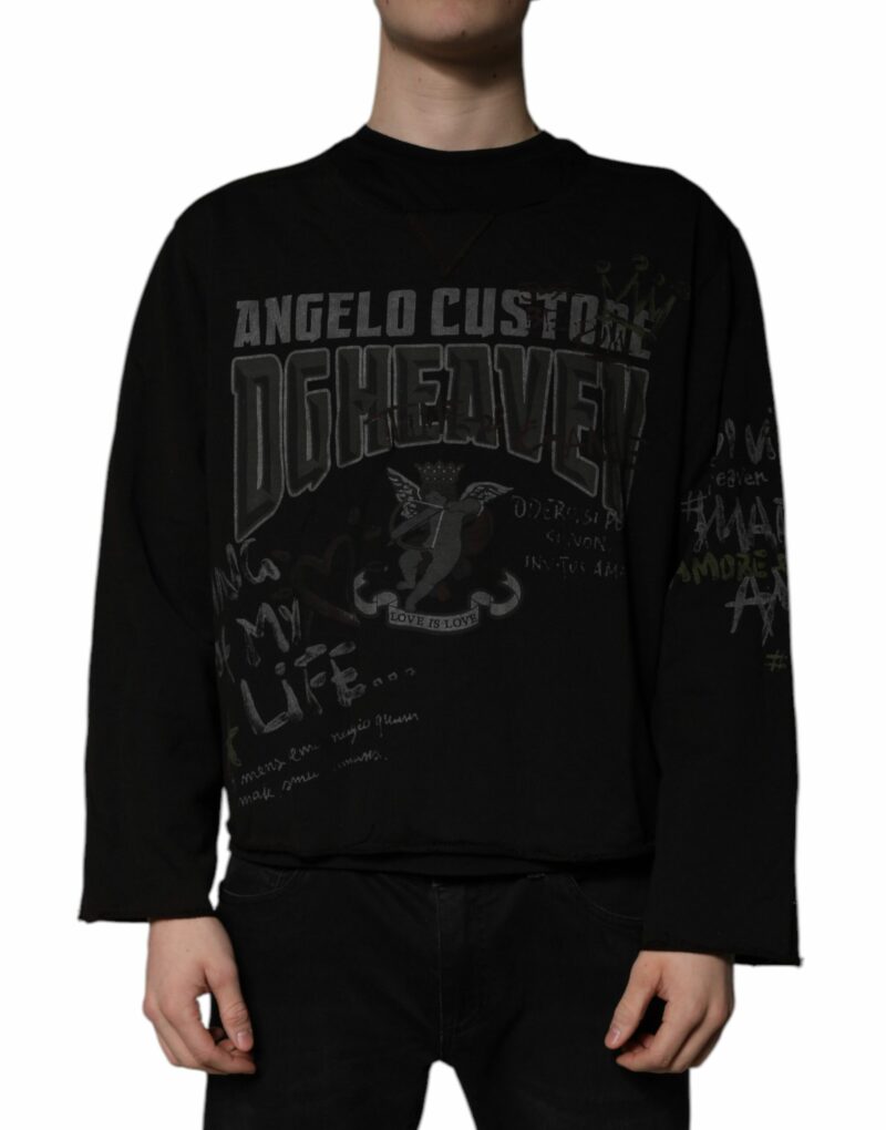 Dolce & Gabbana Black DG Heaven Crew Neck Pullover Sweater - Image 2