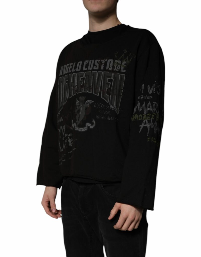Dolce & Gabbana Black DG Heaven Crew Neck Pullover Sweater - Image 3