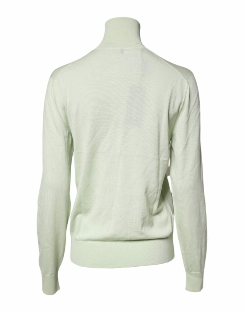 Dolce & Gabbana Light Green Wool Turtleneck Pullover Sweater - Image 4