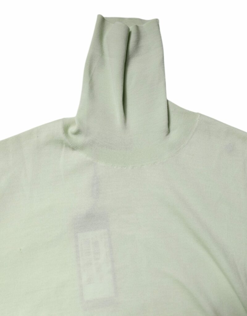Dolce & Gabbana Light Green Wool Turtleneck Pullover Sweater - Image 5