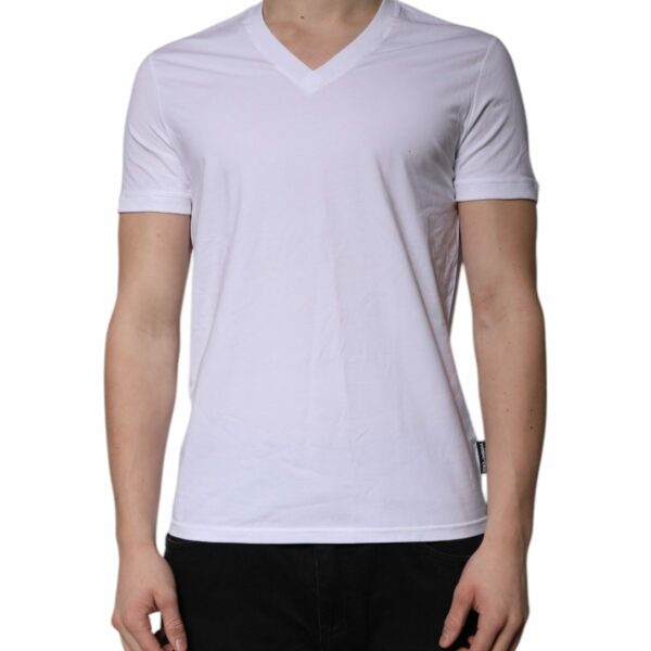 Dolce & Gabbana White V-neck Short Sleeves Underwear T-shirt