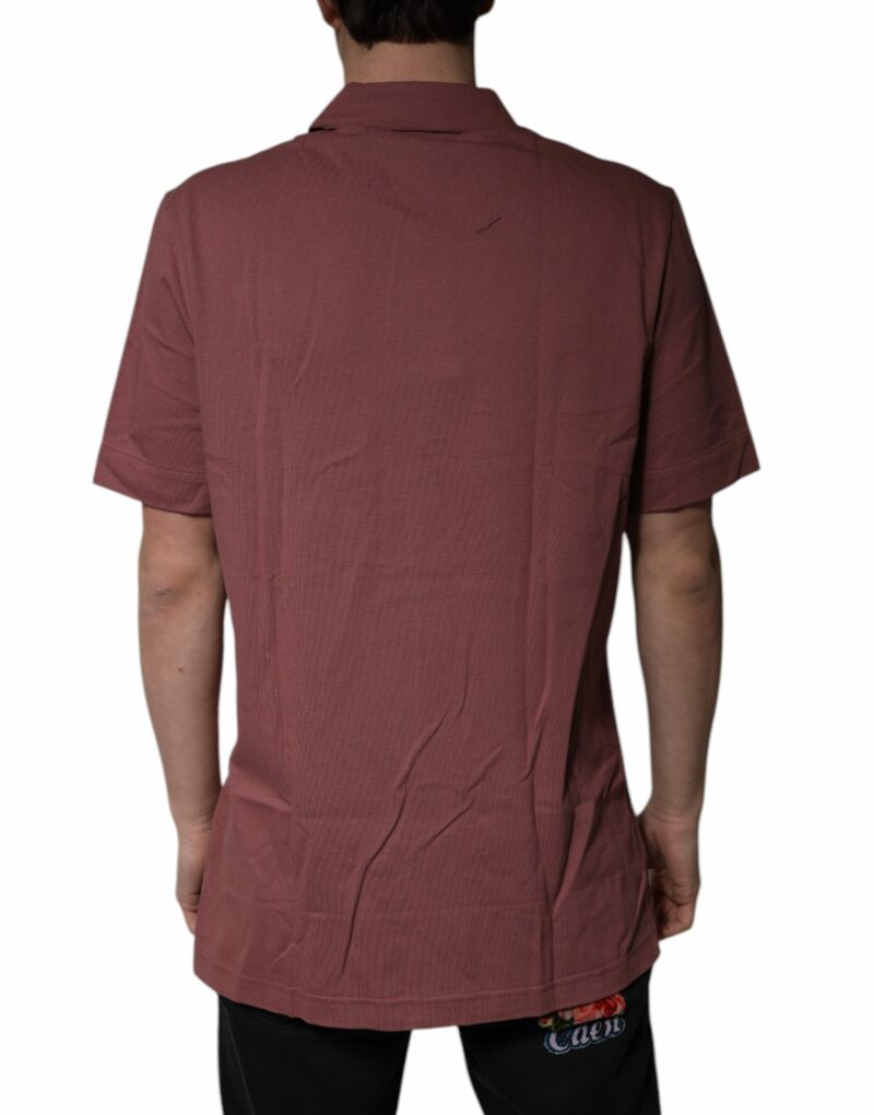 Dolce & Gabbana Dark Pink Button Down Casual Polo Men Shirt - Image 4