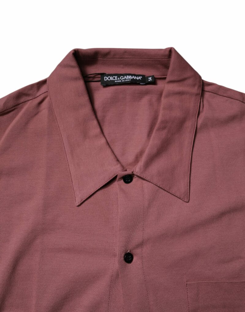 Dolce & Gabbana Dark Pink Button Down Casual Polo Men Shirt - Image 5