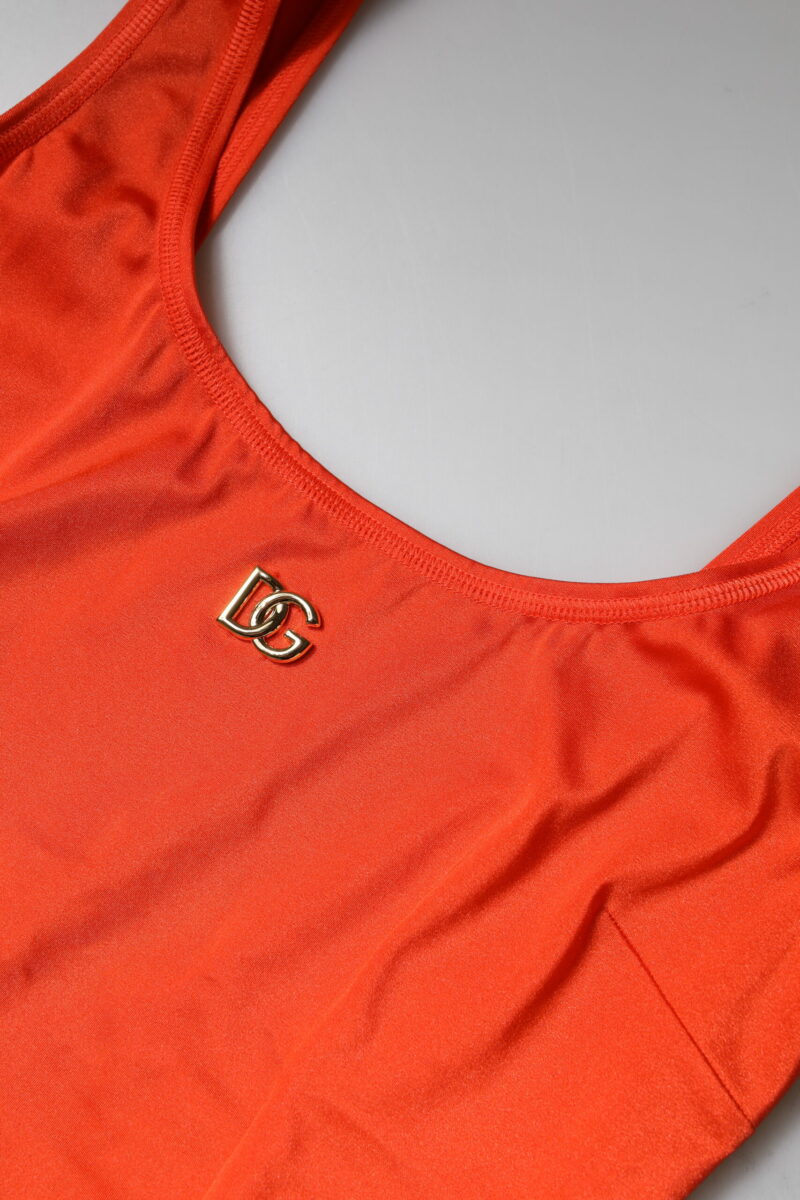 Dolce & Gabbana Orange Sleeveless Bodycon Jumpsuit Dress - Image 8