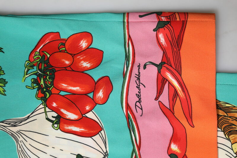 Dolce & Gabbana Green Silk Printed Straight Pants - Image 8