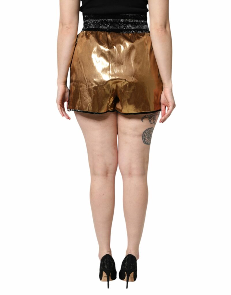 Dolce & Gabbana Metallic Gold High Waist Women Hotpants Short - Image 4