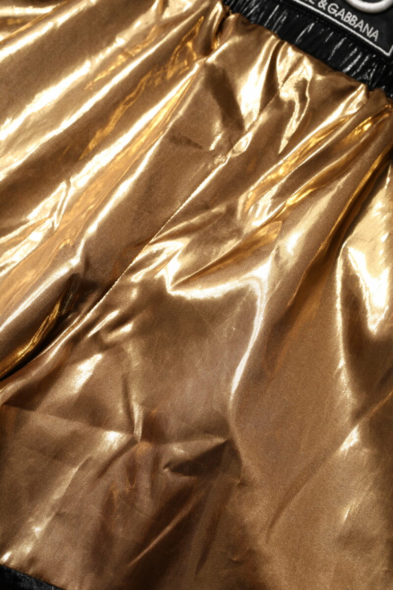 Dolce & Gabbana Metallic Gold High Waist Women Hotpants Short - Image 6