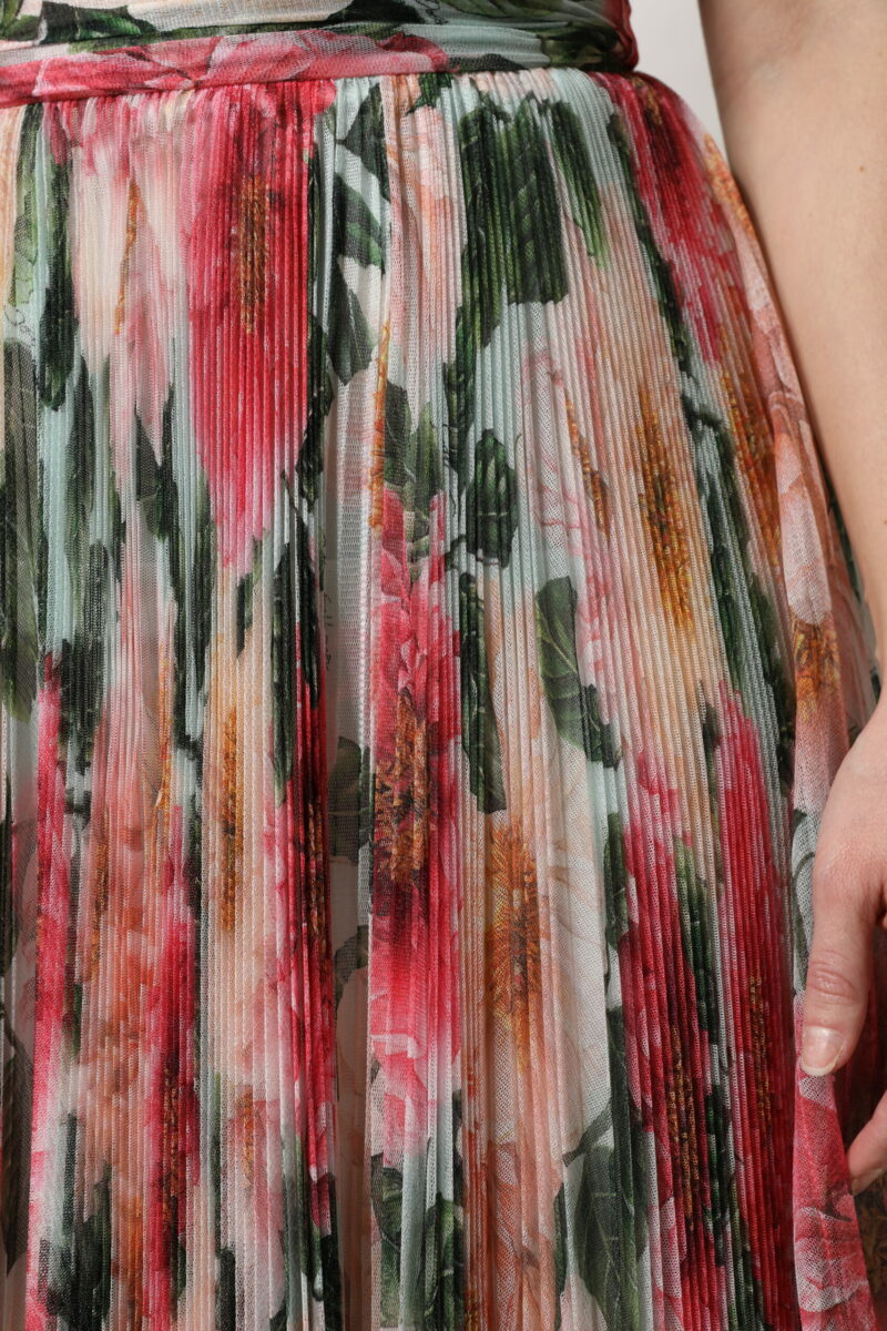 Dolce & Gabbana Multicolor Silk Floral High Waist Midi Skirt - Image 5