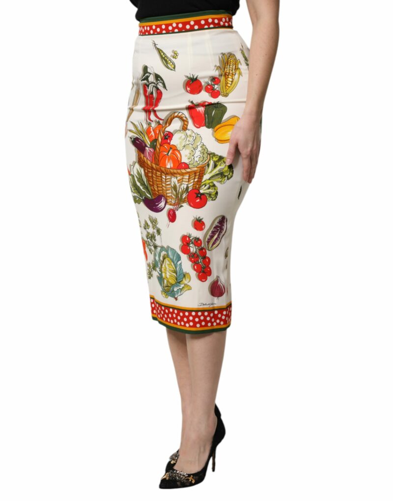 Dolce & Gabbana Multicolor High Waist Pencil Cut Midi Skirt - Image 3