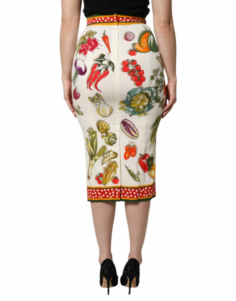 Dolce & Gabbana Multicolor High Waist Pencil Cut Midi Skirt - Image 4