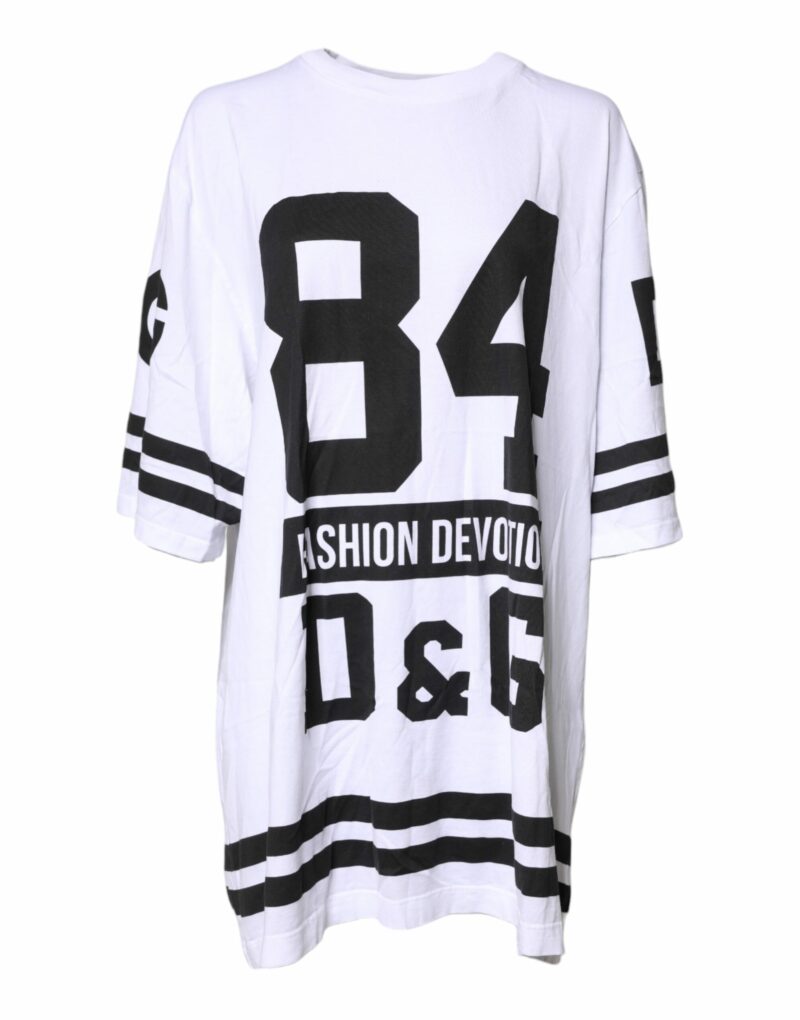 Dolce & Gabbana White Black Fashion Devotion Oversized Top - Image 2