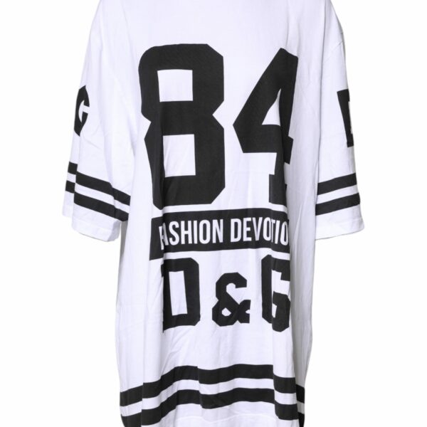 Dolce & Gabbana White Black Fashion Devotion Oversized Top