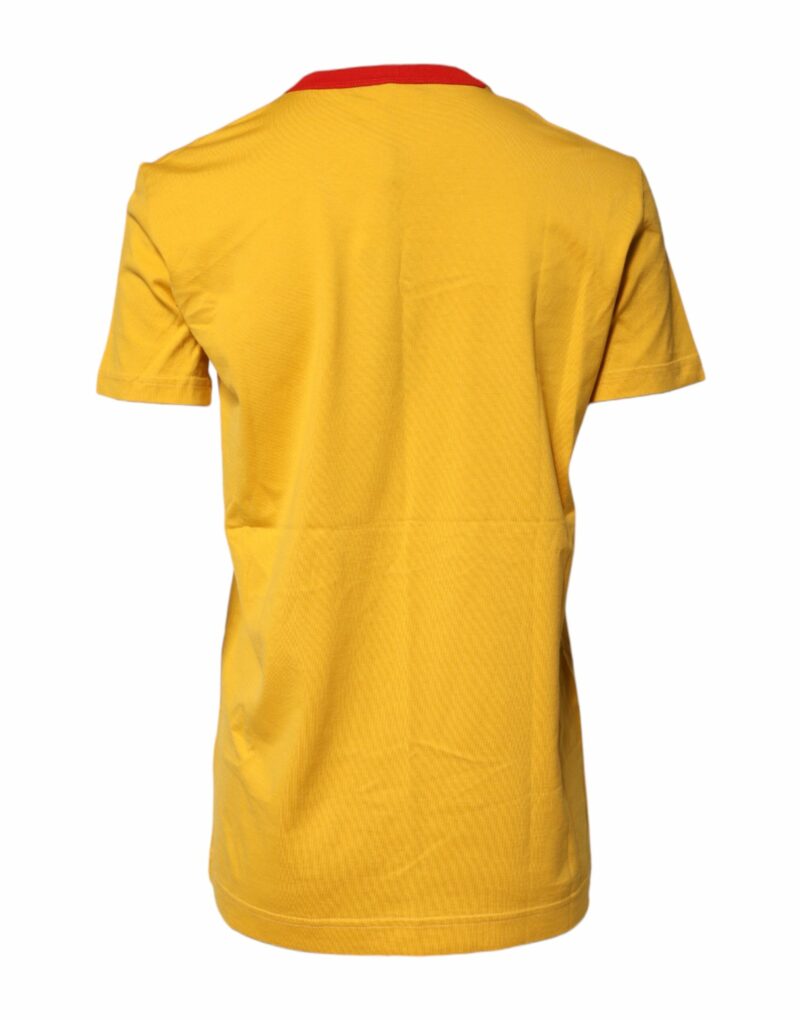 Dolce & Gabbana Yellow Printed Cotton Short Sleeves T-shirt - Image 4