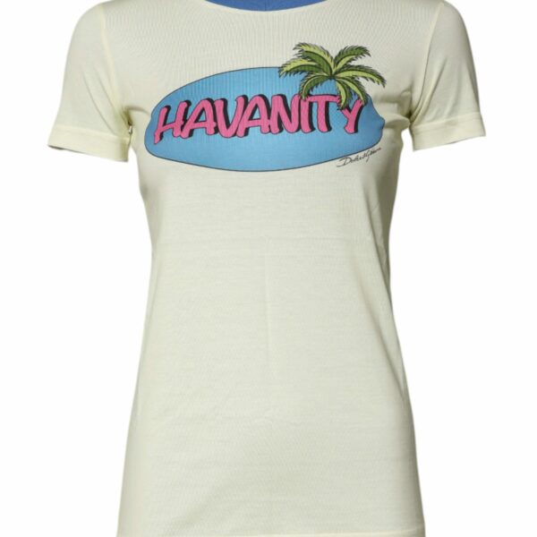 Dolce & Gabbana Light Yellow Cotton Short Sleeve T-shirt