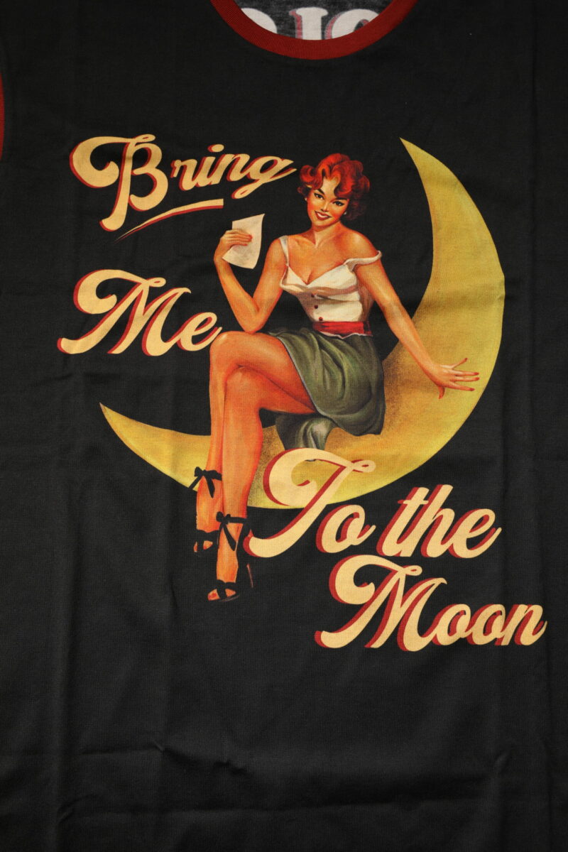 Dolce & Gabbana Black Pin Up Cotton Round Neckline Tank Top - Image 6