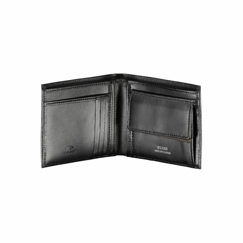 Guess Jeans Chic Black Leather Dual-Compartment Wallet - Image 2