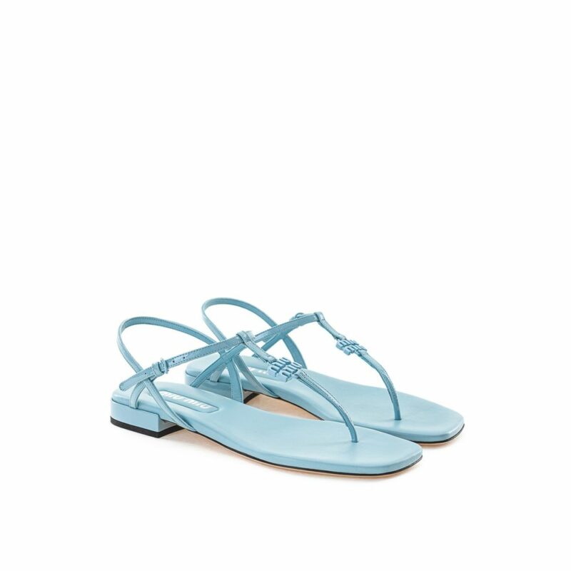 Miu Miu Blue Patent Leather Sandal - Image 2