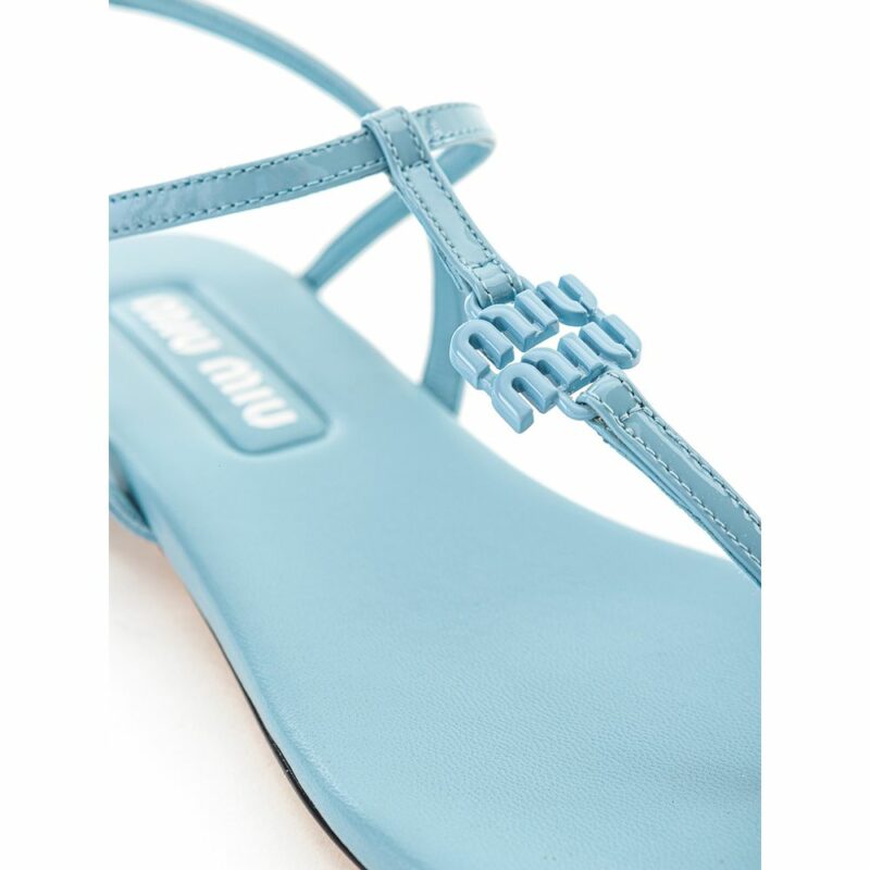Miu Miu Blue Patent Leather Sandal - Image 4