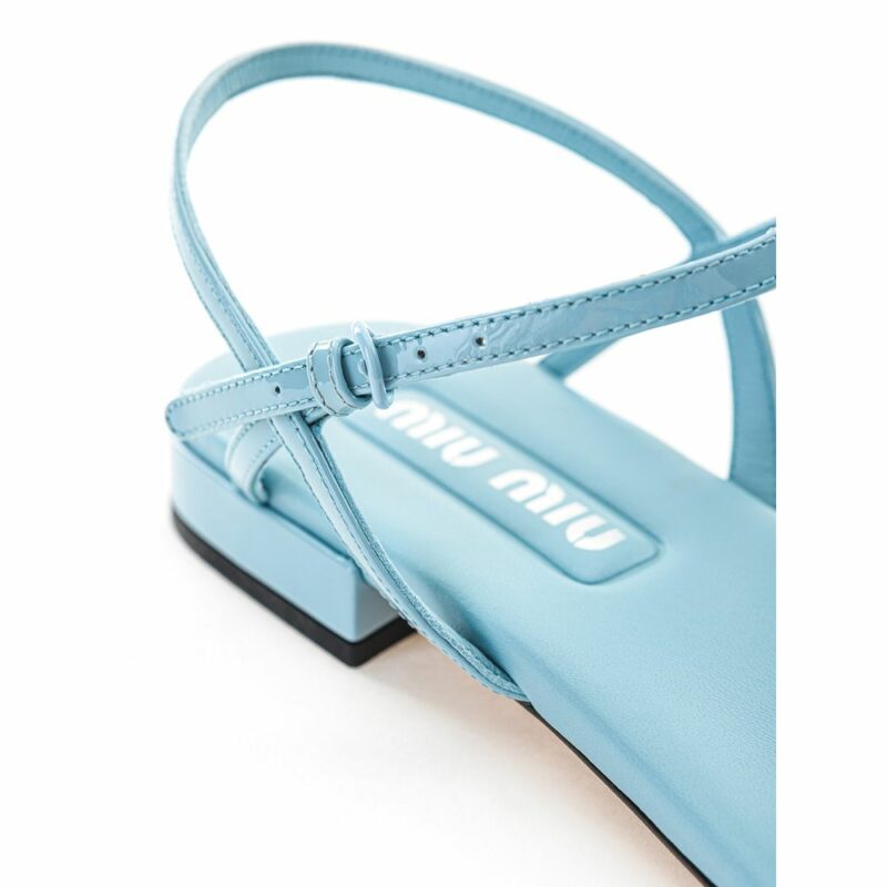 Miu Miu Blue Patent Leather Sandal - Image 5