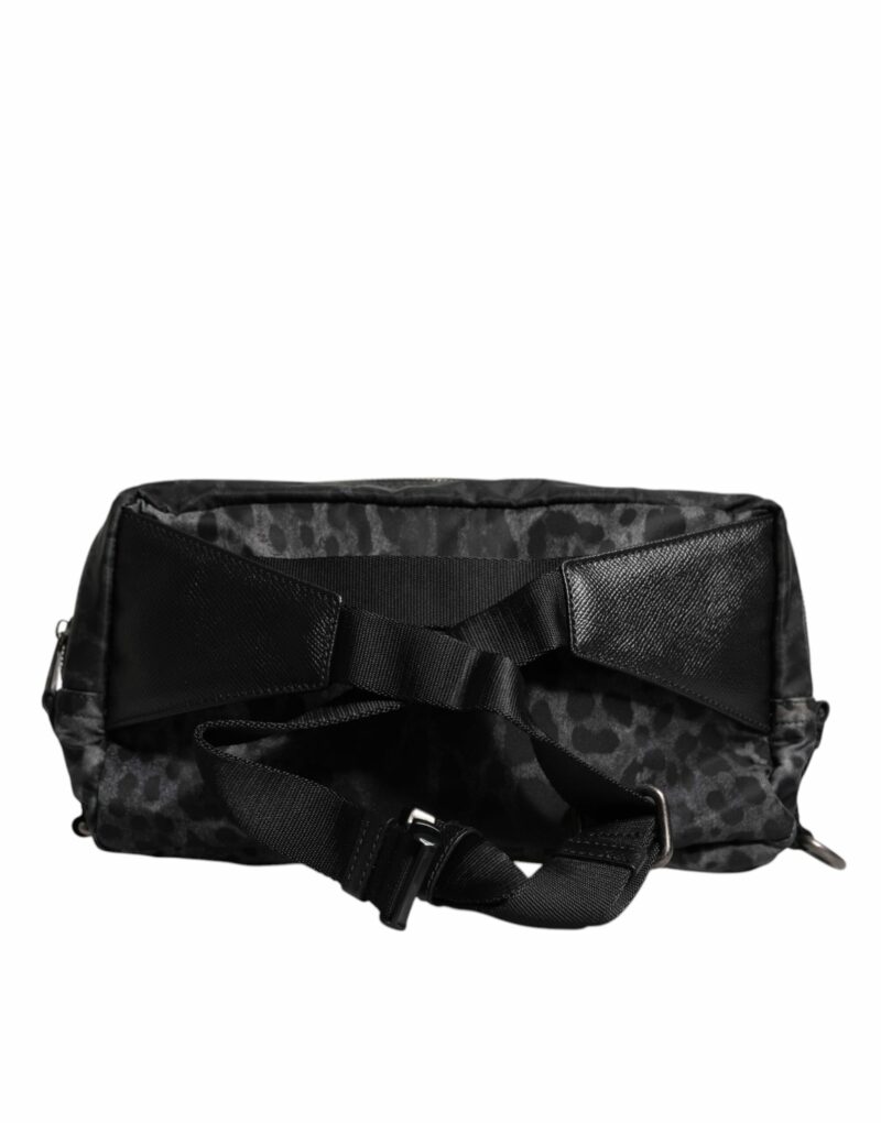 Dolce & Gabbana Black Gray Leopard DG Logo Belt Waist Fanny Pack Bag - Image 4