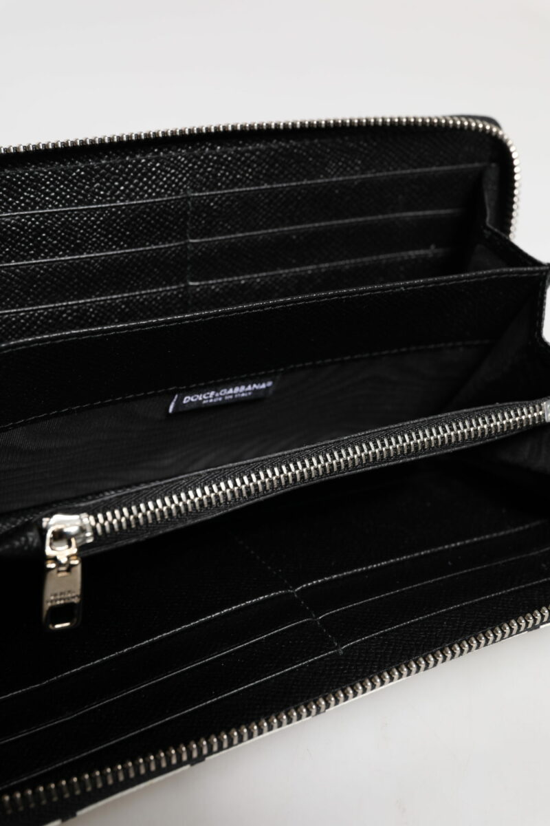 Dolce & Gabbana White Leather DG Crown Royals Continental Zip Around Wallet - Image 7