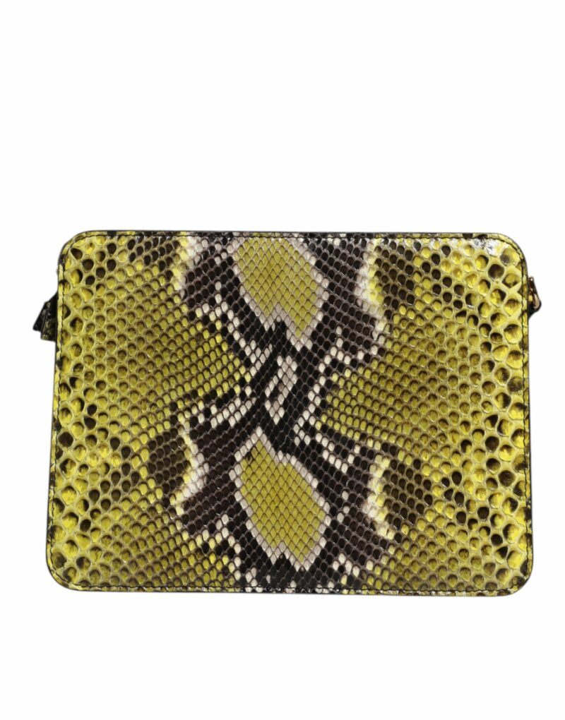 Dolce & Gabbana Green Exotic Leather DG Plaque Crossbody Clutch Bag - Image 5