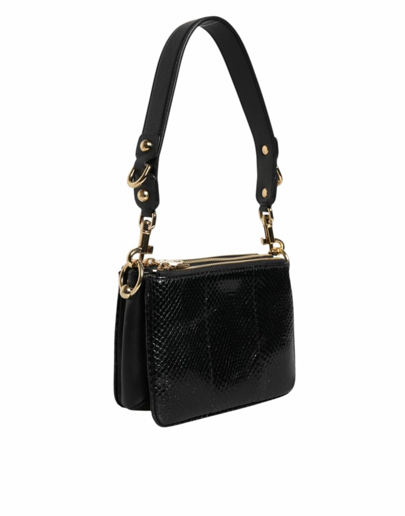 Dolce & Gabbana Black Exotic Leather Shoulder Sling Clutch Bag - Image 3