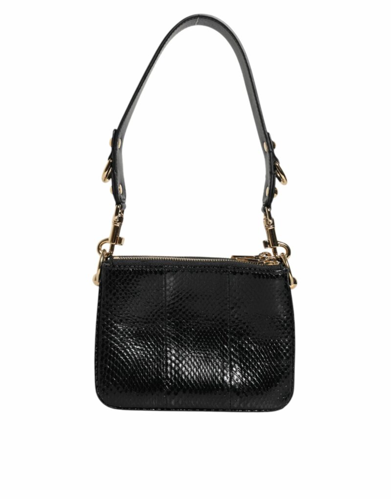 Dolce & Gabbana Black Exotic Leather Shoulder Sling Clutch Bag - Image 4