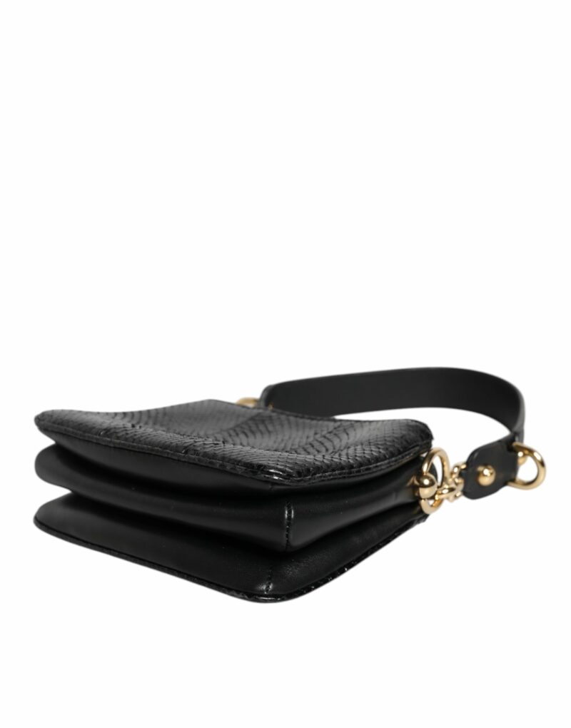 Dolce & Gabbana Black Exotic Leather Shoulder Sling Clutch Bag - Image 5