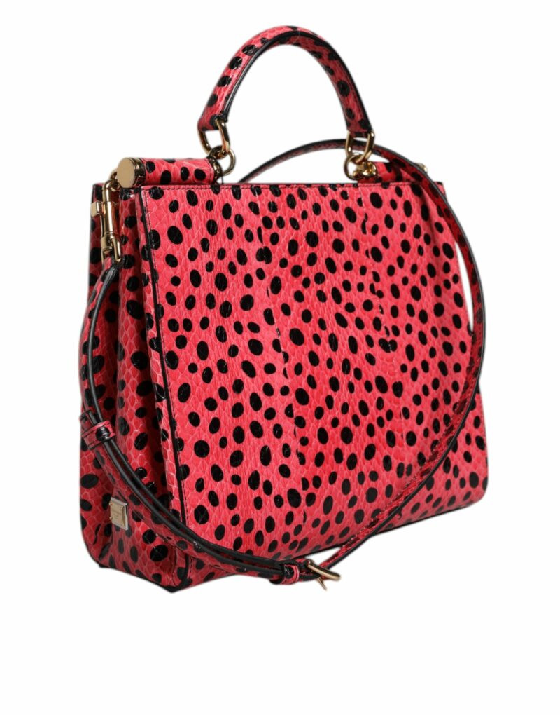 Dolce & Gabbana Pink Exotic Leather Top Handle Tote Crossbody Bag - Image 4