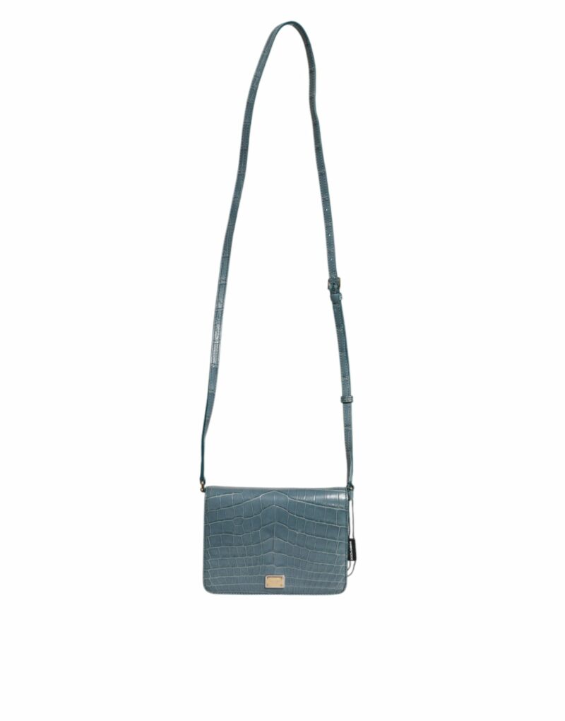 Dolce & Gabbana Green Exotic Leather DG Plaque Crossbody Mini Bag - Image 2