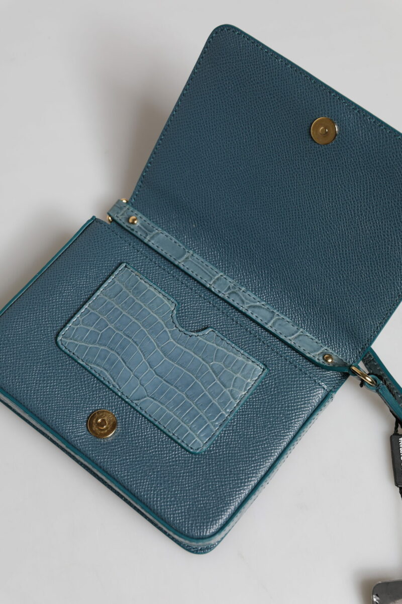 Dolce & Gabbana Green Exotic Leather DG Plaque Crossbody Mini Bag - Image 8