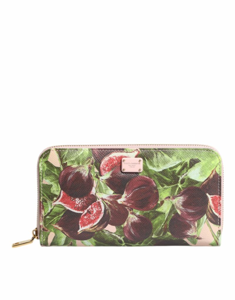 Dolce & Gabbana Multicolor Fig Fruit Dauphine Leather Zip Around Continental Wallet - Image 2