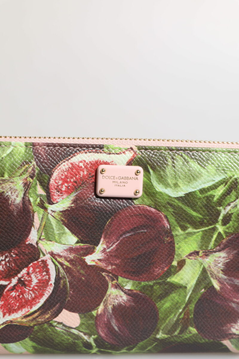 Dolce & Gabbana Multicolor Fig Fruit Dauphine Leather Zip Around Continental Wallet - Image 3