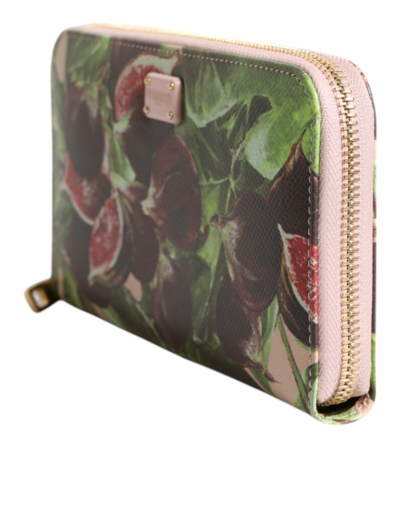 Dolce & Gabbana Multicolor Fig Fruit Dauphine Leather Zip Around Continental Wallet - Image 4