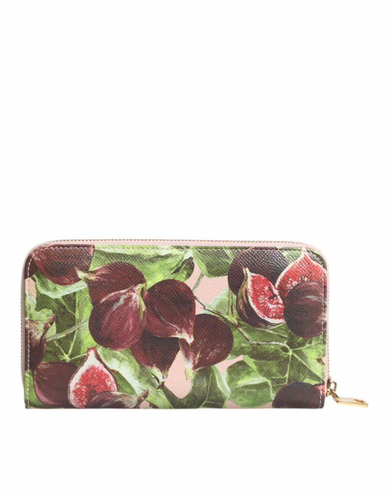 Dolce & Gabbana Multicolor Fig Fruit Dauphine Leather Zip Around Continental Wallet - Image 5