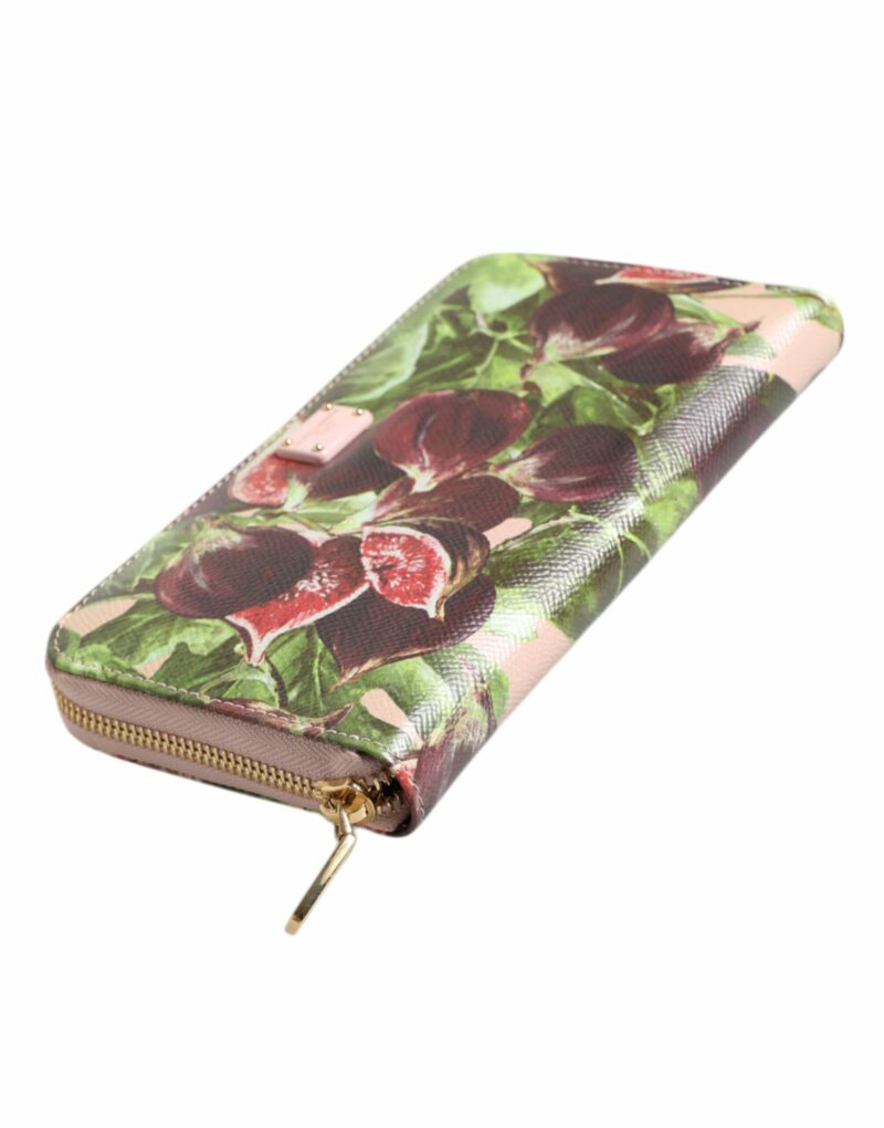 Dolce & Gabbana Multicolor Fig Fruit Dauphine Leather Zip Around Continental Wallet - Image 6
