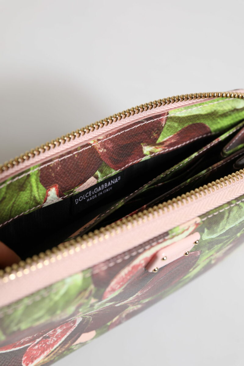 Dolce & Gabbana Multicolor Fig Fruit Dauphine Leather Zip Around Continental Wallet - Image 7