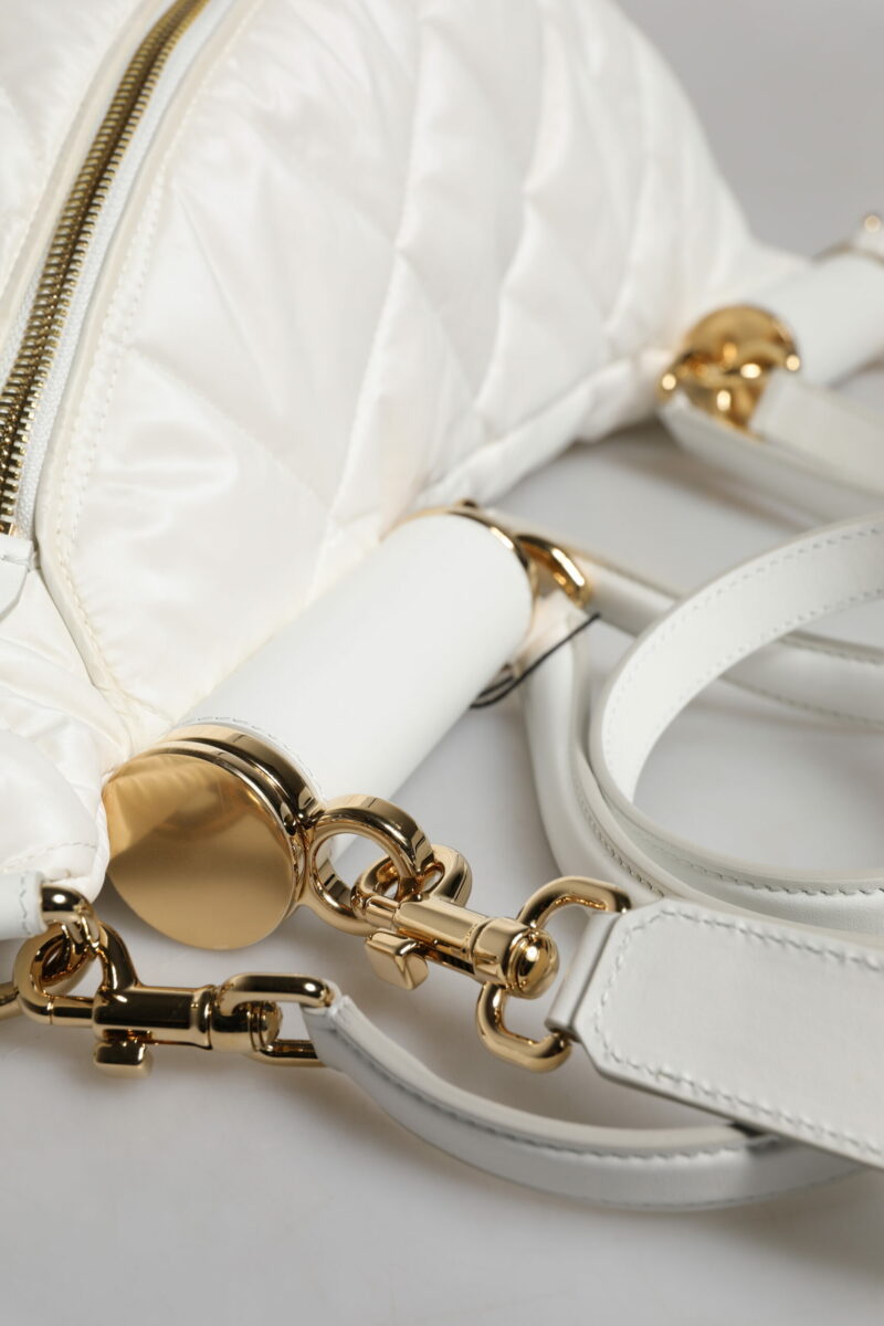 Dolce & Gabbana White Quilted Logo Plaque Belt Waist Fanny Pack Bag - Image 8