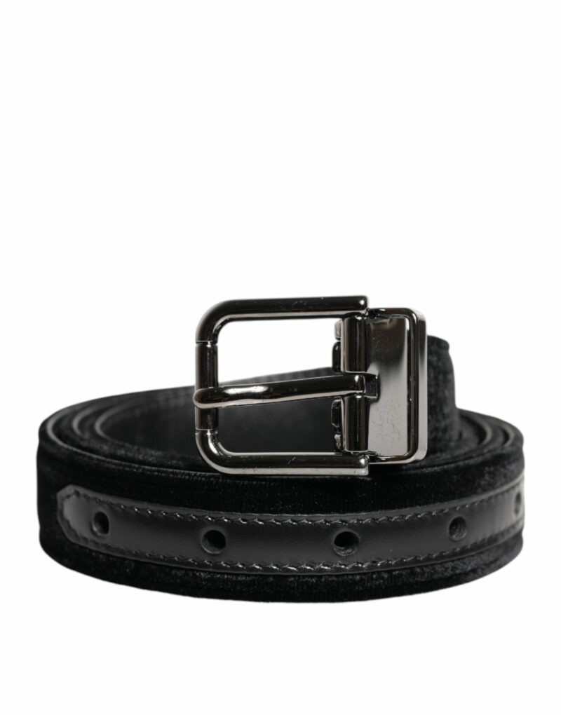 Dolce & Gabbana Black Leather Metal Buckle Classic Belt - Image 2