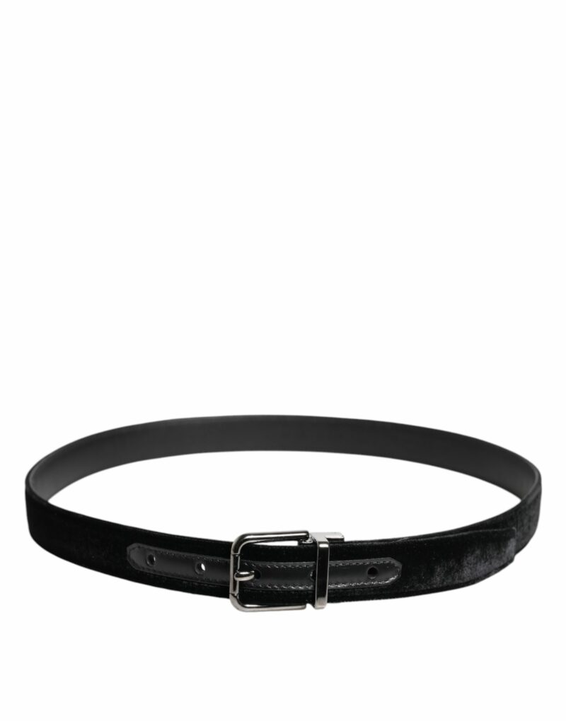 Dolce & Gabbana Black Leather Metal Buckle Classic Belt - Image 3