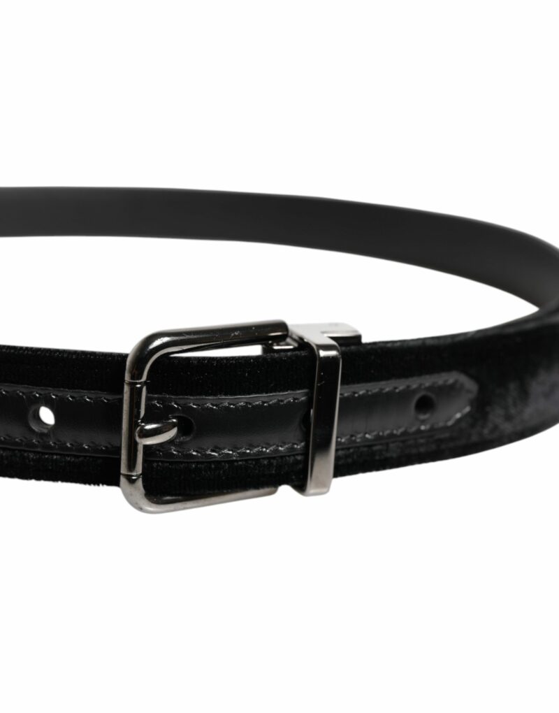 Dolce & Gabbana Black Leather Metal Buckle Classic Belt - Image 4