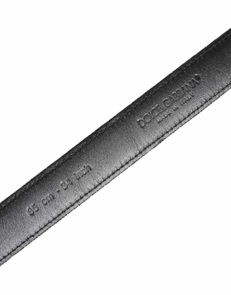 Dolce & Gabbana Black Leather Metal Buckle Classic Belt - Image 5