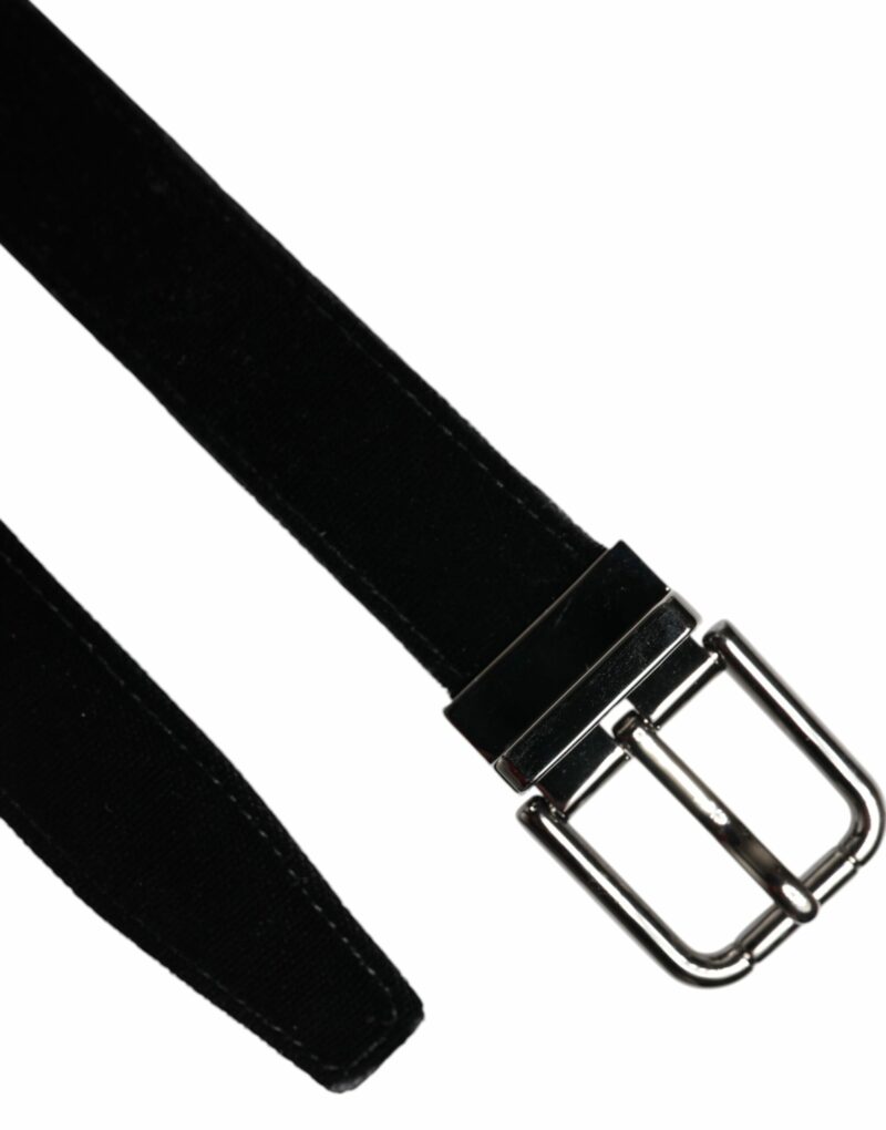 Dolce & Gabbana Black Leather Metal Buckle Classic Belt - Image 6