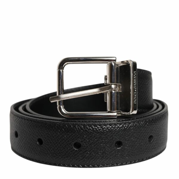 Dolce & Gabbana Black Leather Metal Buckle Classic Belt