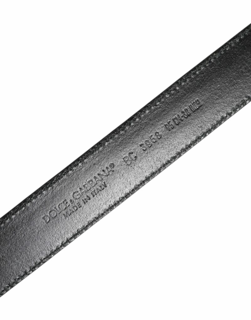 Dolce & Gabbana Black Brown Leather Classic Metal Buckle Belt - Image 4