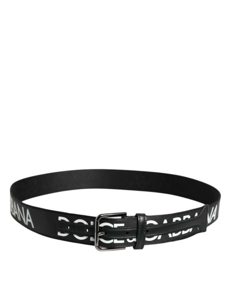 Dolce & Gabbana Black Leather Classic Metal Logo Buckle Belt - Image 3