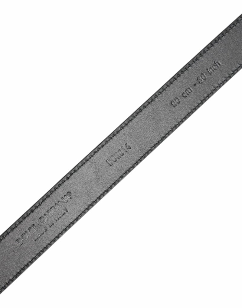 Dolce & Gabbana Black Calf Leather Classic Metal Buckle Belt - Image 5
