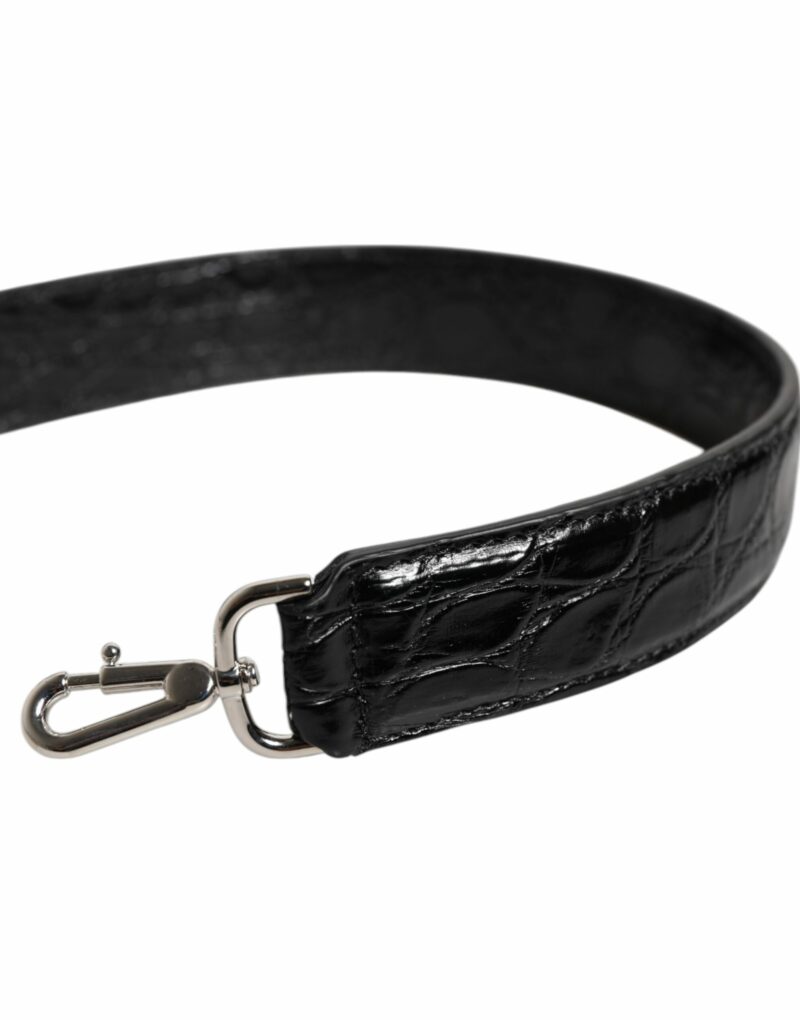 Dolce & Gabbana Black Alligator Leather Bag Shoulder Strap - Image 4